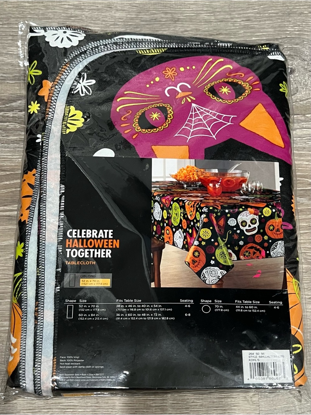 Celebrate Halloween Together Halloween Tablecloth Oblong 52 x 70 inches